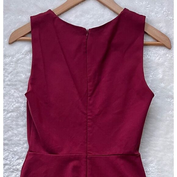 Lulus Hello World Wine Red Midi Dress, Size Medium - Picture 13 of 15